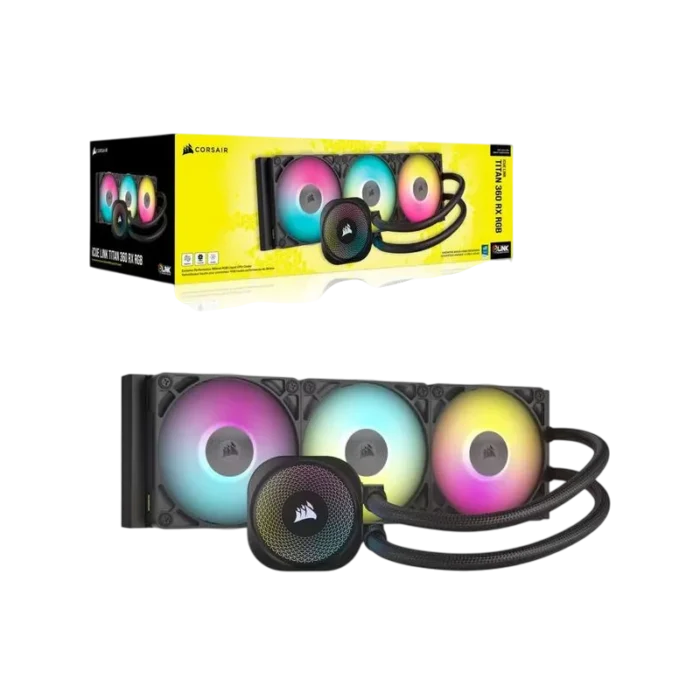 CORSAIR ICUE LINK TITAN 360 RX AIO RGB LIQUID CPU COOLER + CONTROLLER BLACK CW-9061018-WW - Image 2