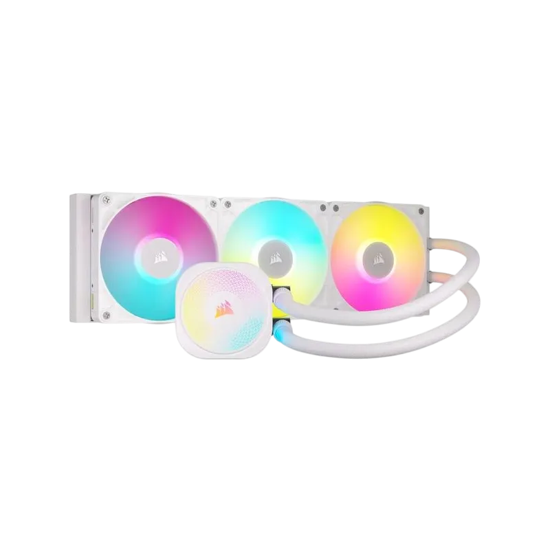547610 CORSAIR ICUE LINK TITAN 360 RX AIO RGB LIQUID CPU COOLER + CONTROLLER WHITE CW-9061021-WW - Image 1